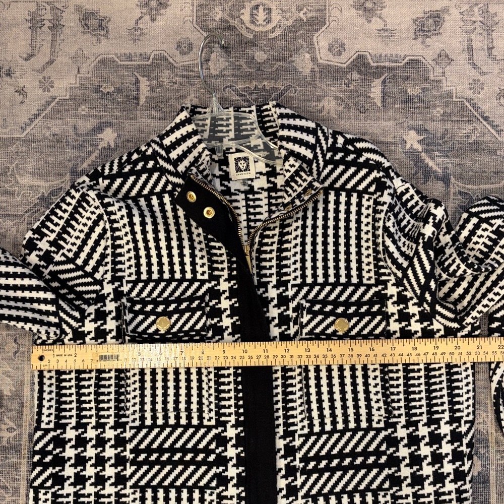 Anne Klein Classic Monochrome Patterned Blazer - Picture 6 of 7